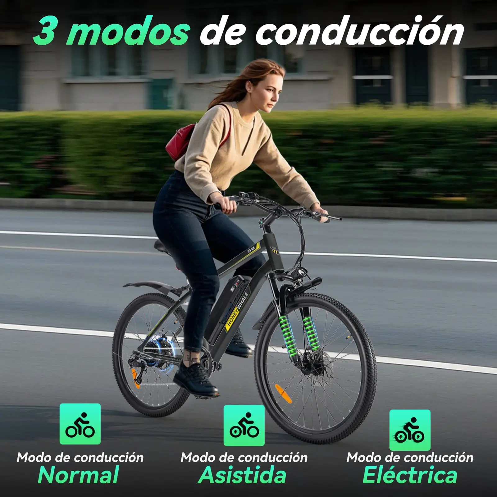 Bicicleta Eléctrica con Batería Extraíble S8 Gris - Image 2