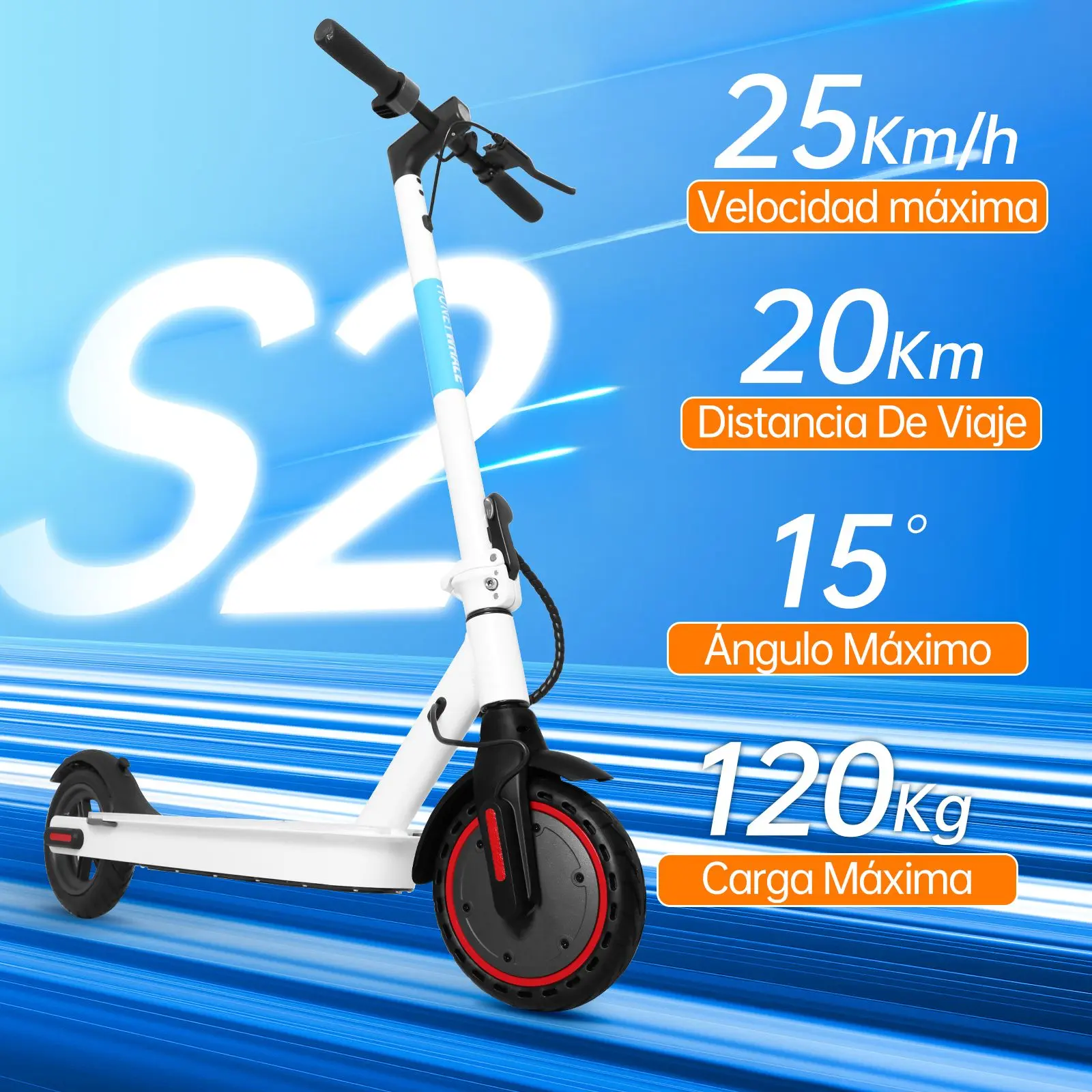 Scooter Eléctrico S2 Blanco - Image 2