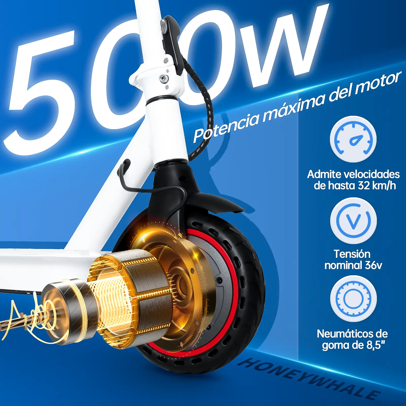 Scooter Eléctrico S2 Blanco - Image 3