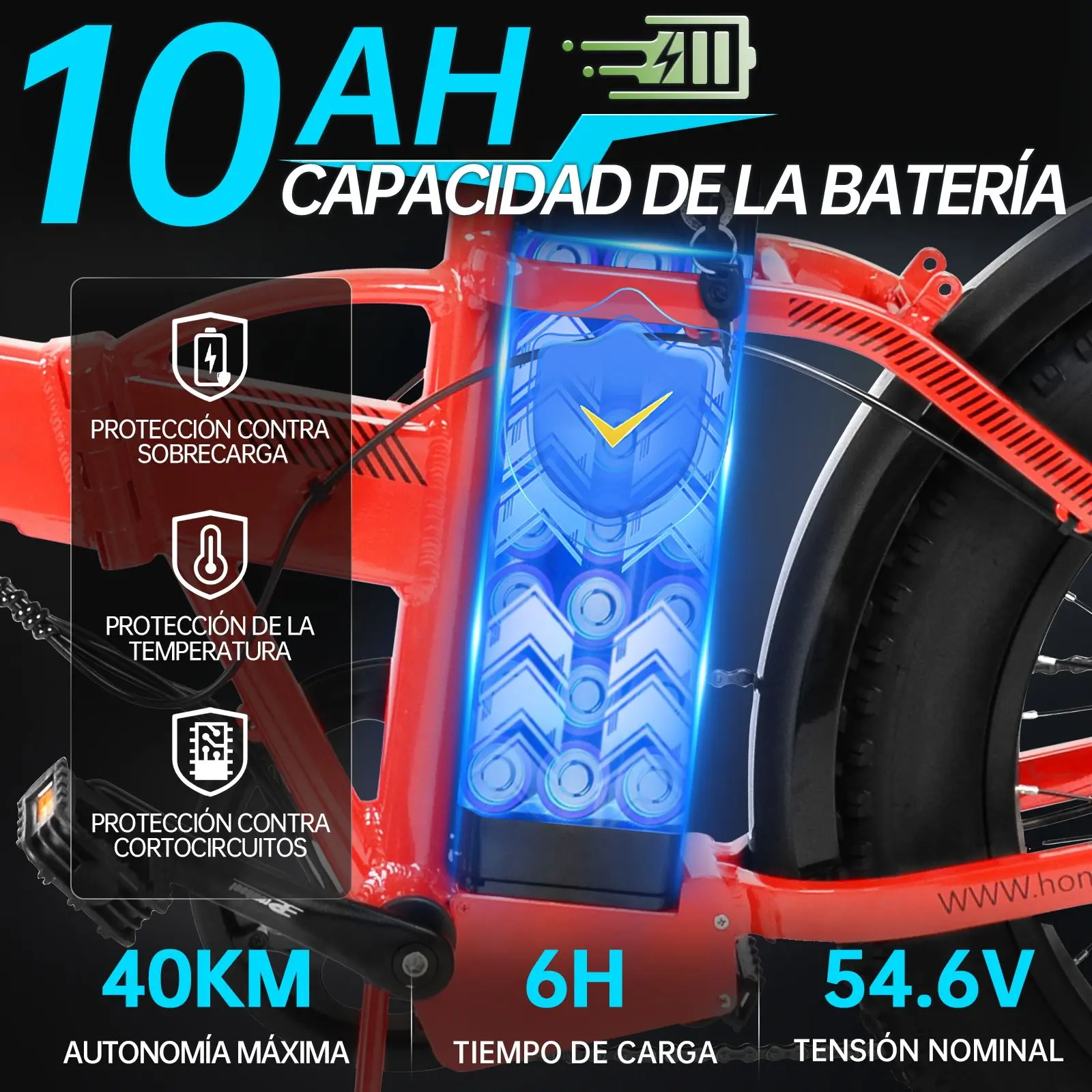 Bicicleta F6-Pro Roja - Image 7