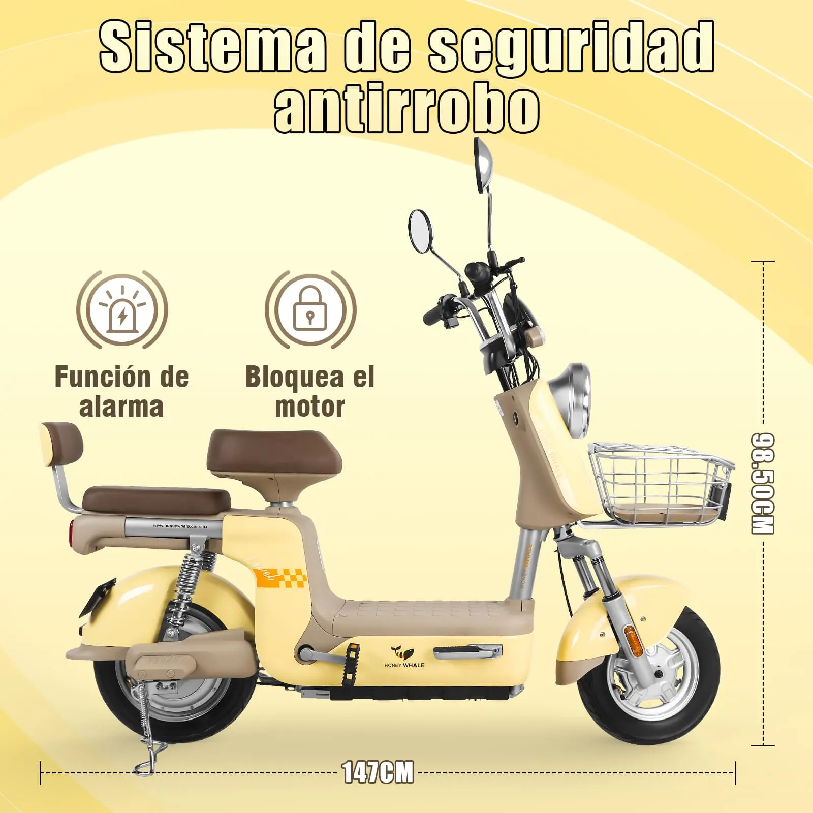 Motobici Eléctrica U3 Pro Amarillo - Image 4