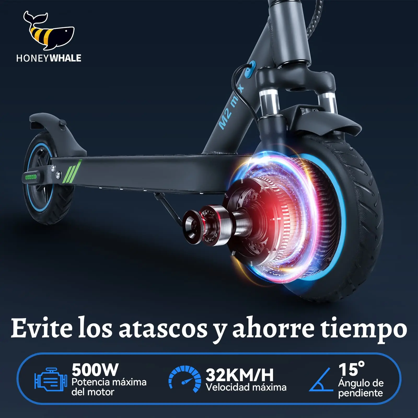 Scooter Eléctrico M2-MAX Negro - Image 4
