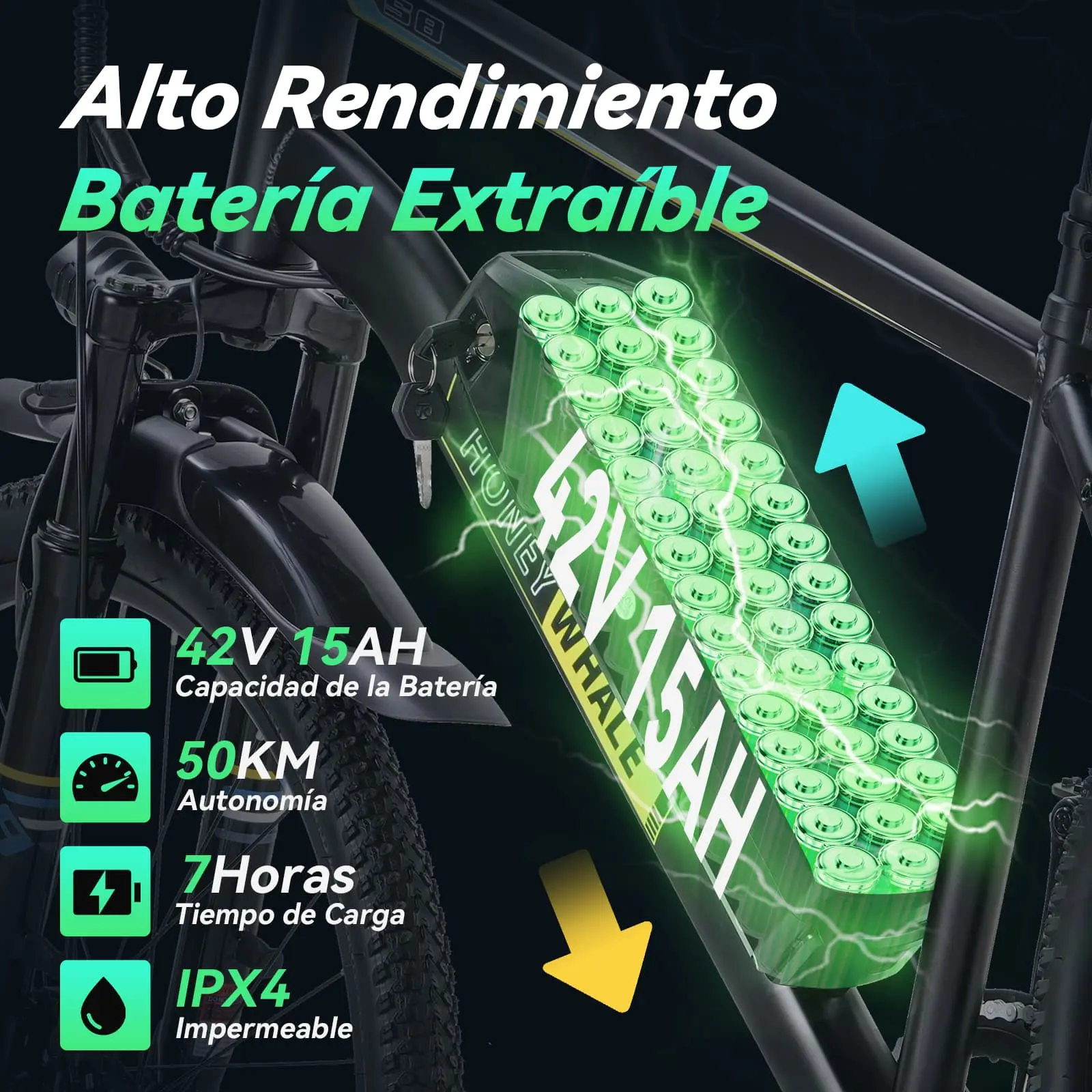 Bicicleta Eléctrica con Batería Extraíble S8 Gris - Image 5