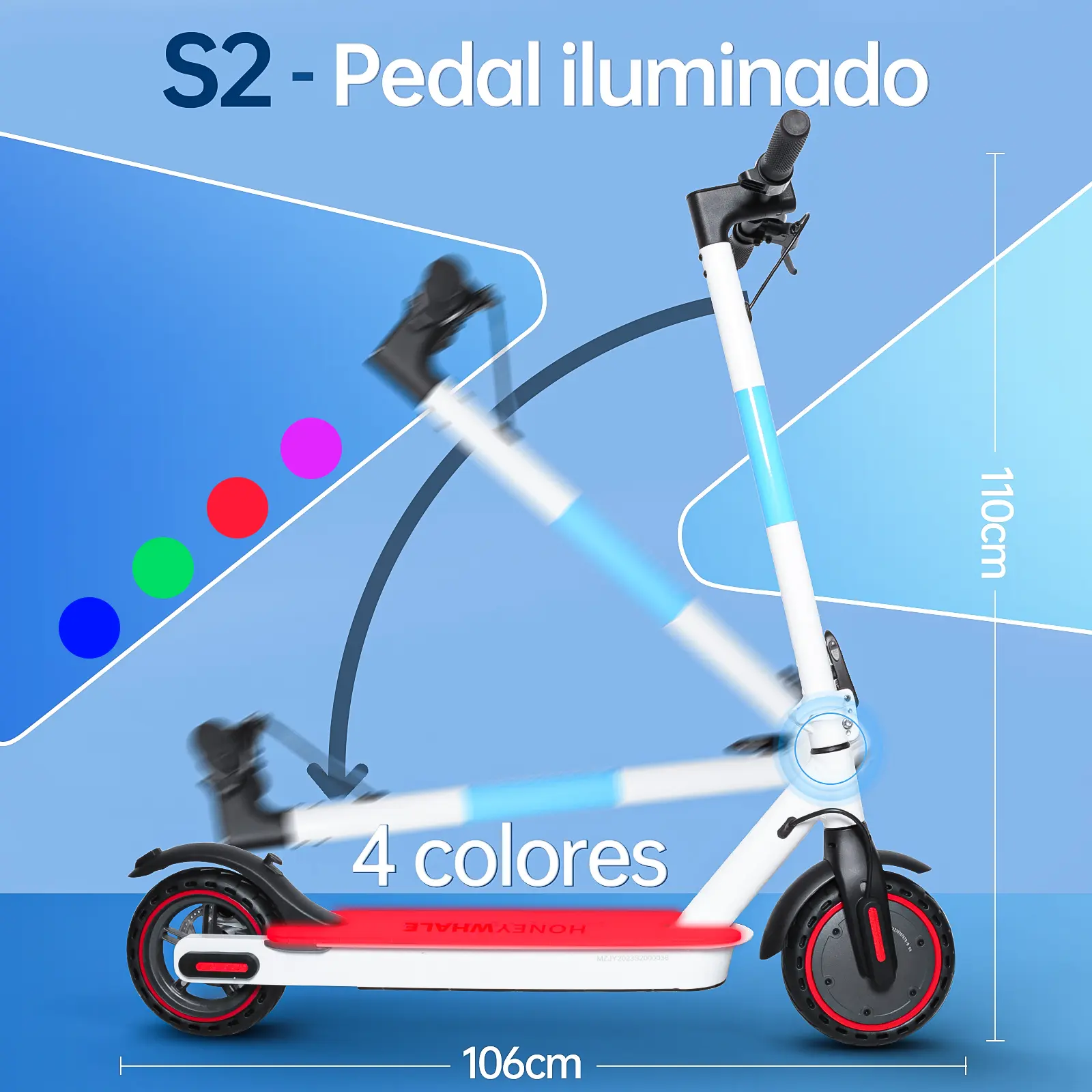 Scooter Eléctrico S2 Blanco - Image 5