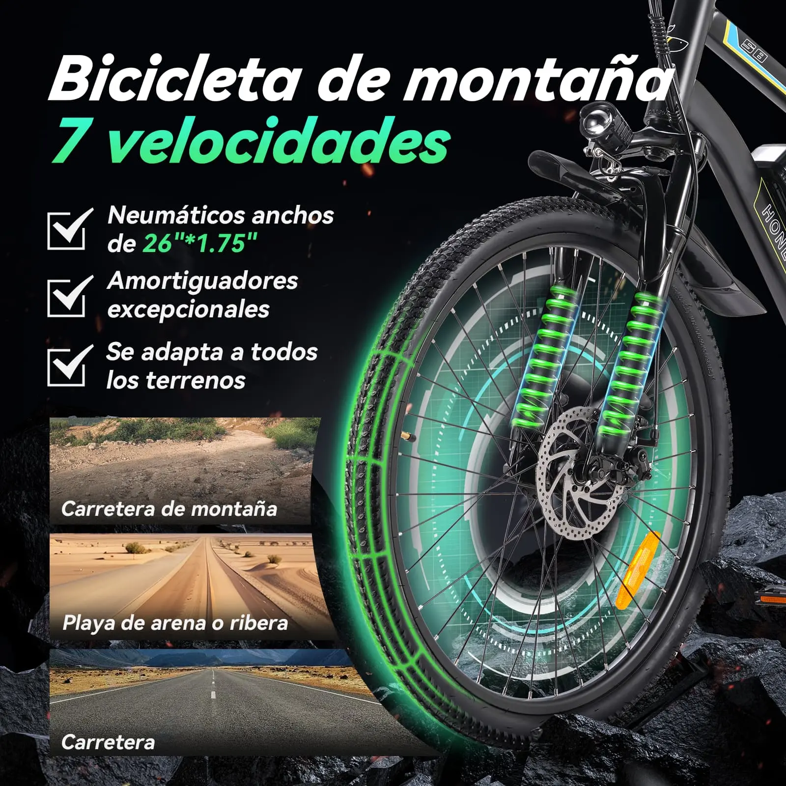 Bicicleta Eléctrica con Batería Extraíble S8 Gris - Image 7